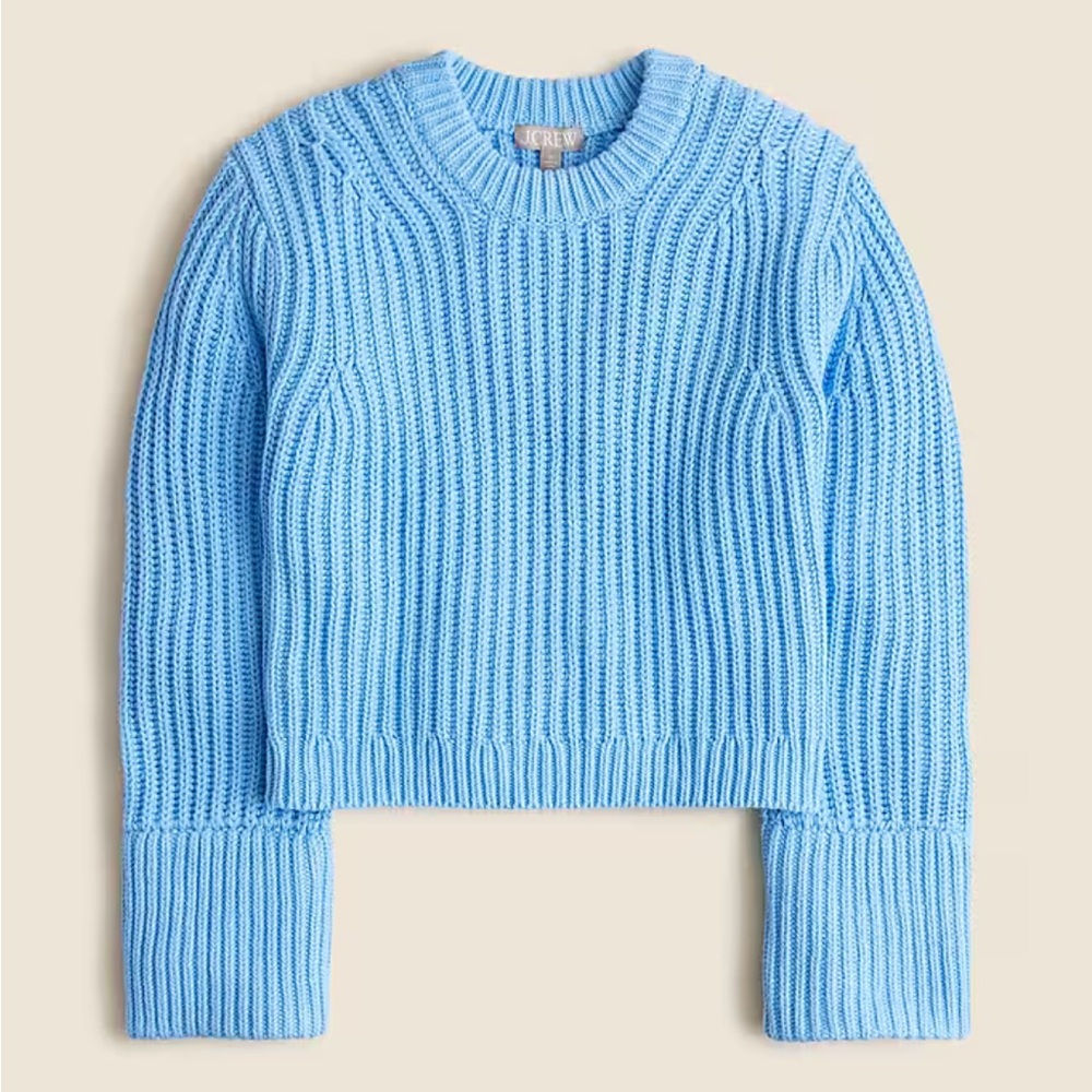 J Crew Heritage cotton fisherman crewneck sweater